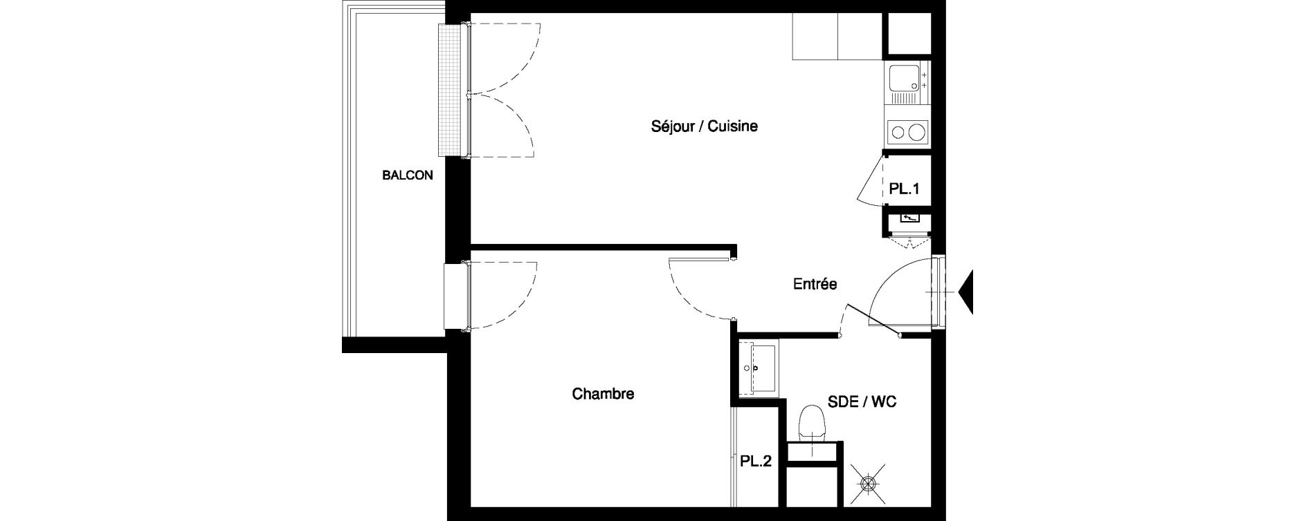 Appartement T2 de 39,99 m2 &agrave; Nancy Rives de meurthe