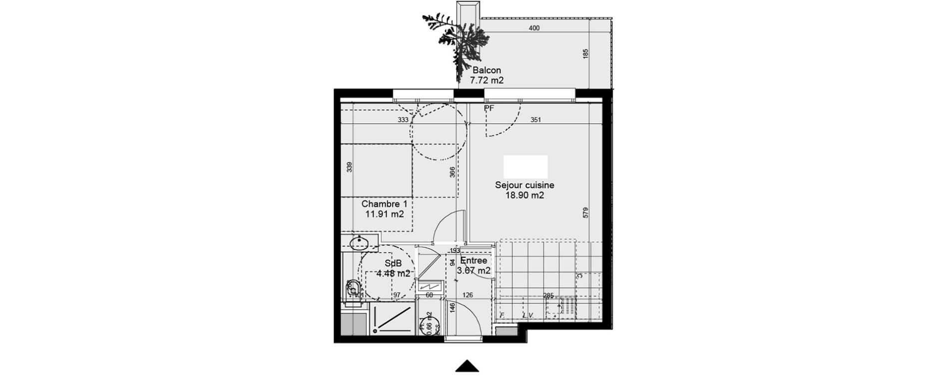 Appartement T2 de 39,62 m2 &agrave; Nancy Rives de meurthe