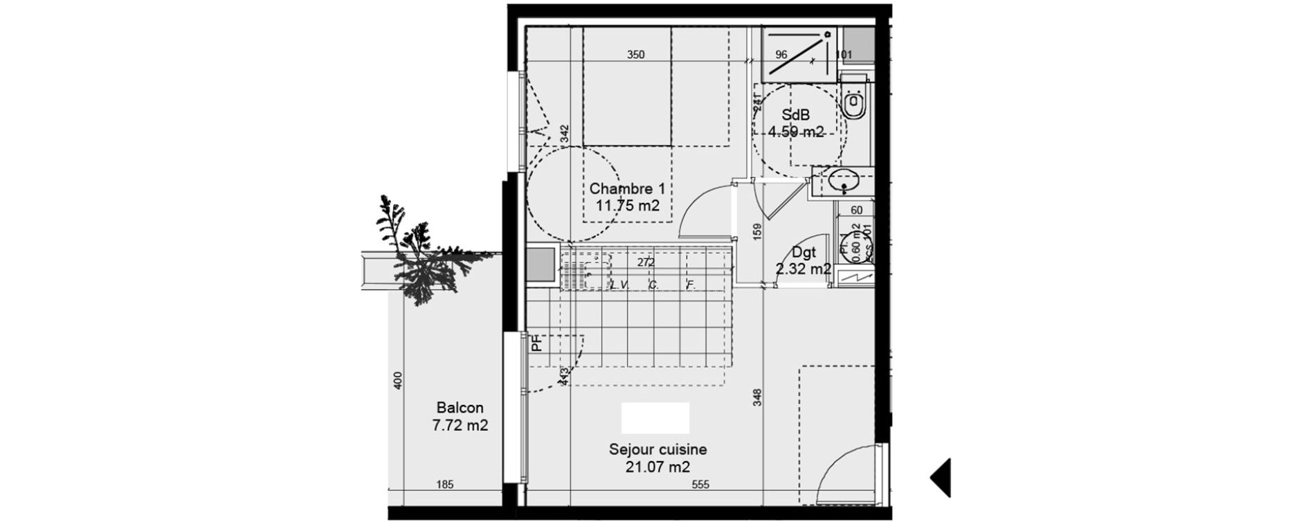 Appartement T2 de 40,33 m2 &agrave; Nancy Rives de meurthe