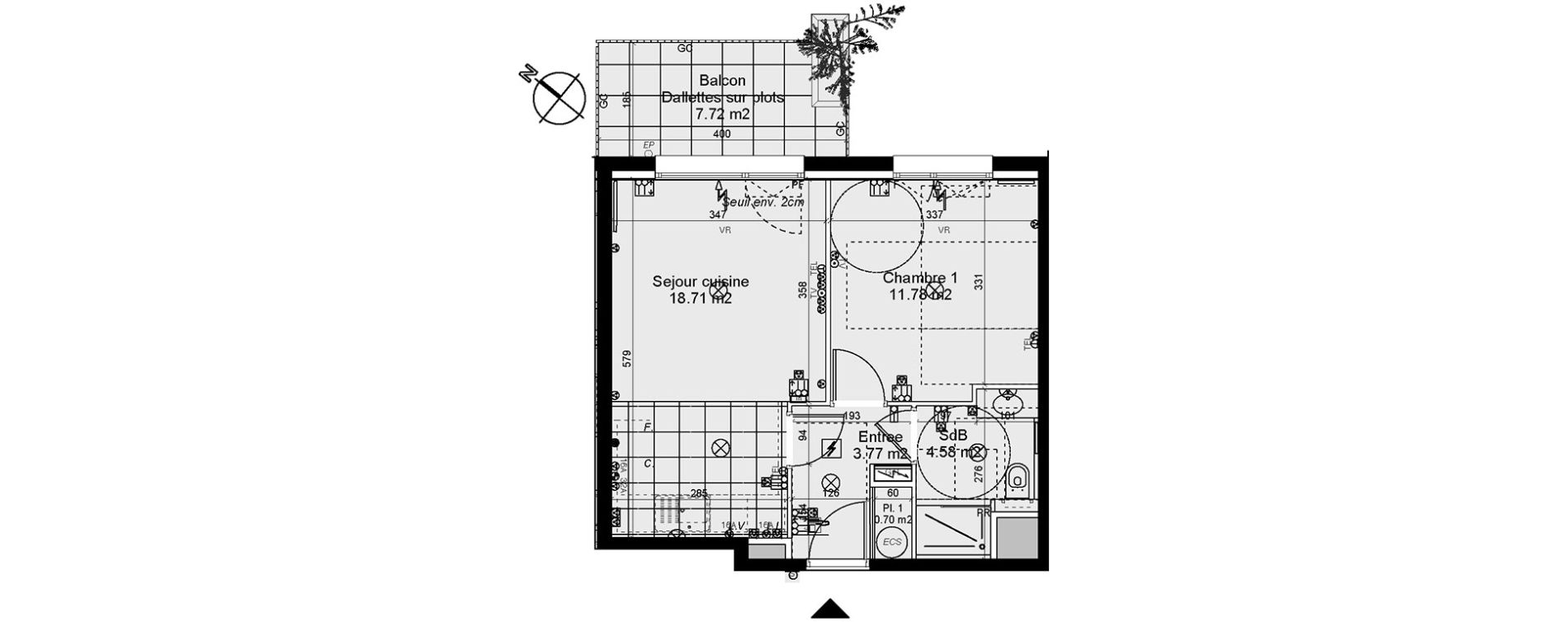 Appartement T2 de 39,54 m2 &agrave; Nancy Rives de meurthe