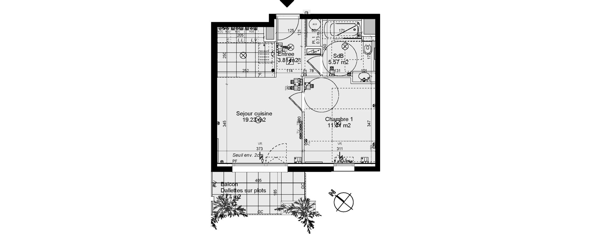 Appartement T2 de 40,65 m2 &agrave; Nancy Rives de meurthe