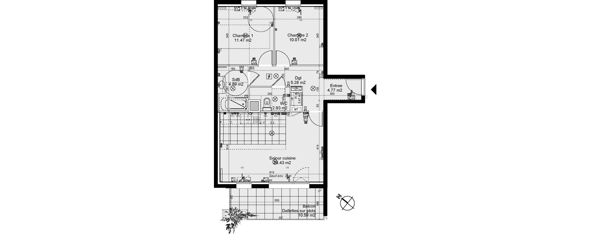 Appartement T3 de 65,25 m2 &agrave; Nancy Rives de meurthe