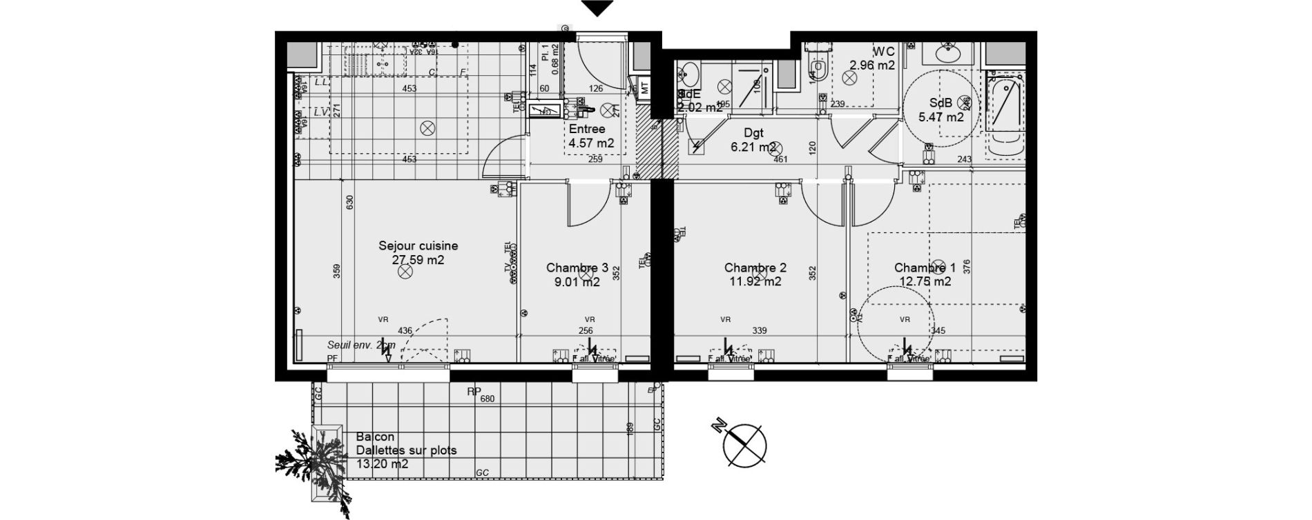 Appartement T4 de 83,18 m2 &agrave; Nancy Rives de meurthe