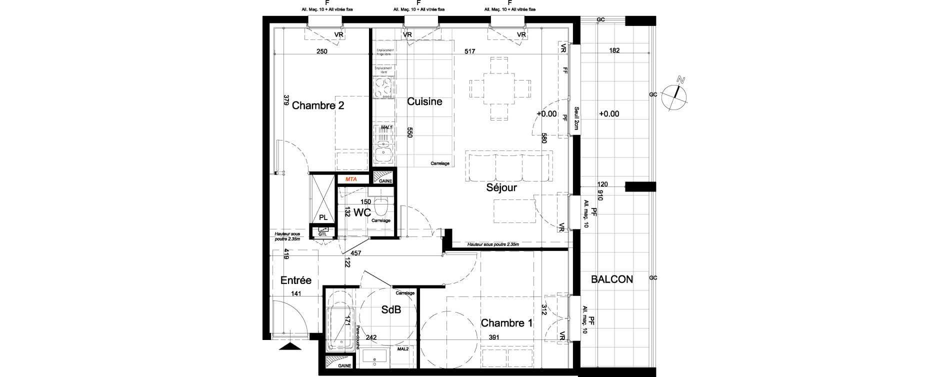 Appartement T3 de 65,76 m2 &agrave; Nancy Rives de meurthe