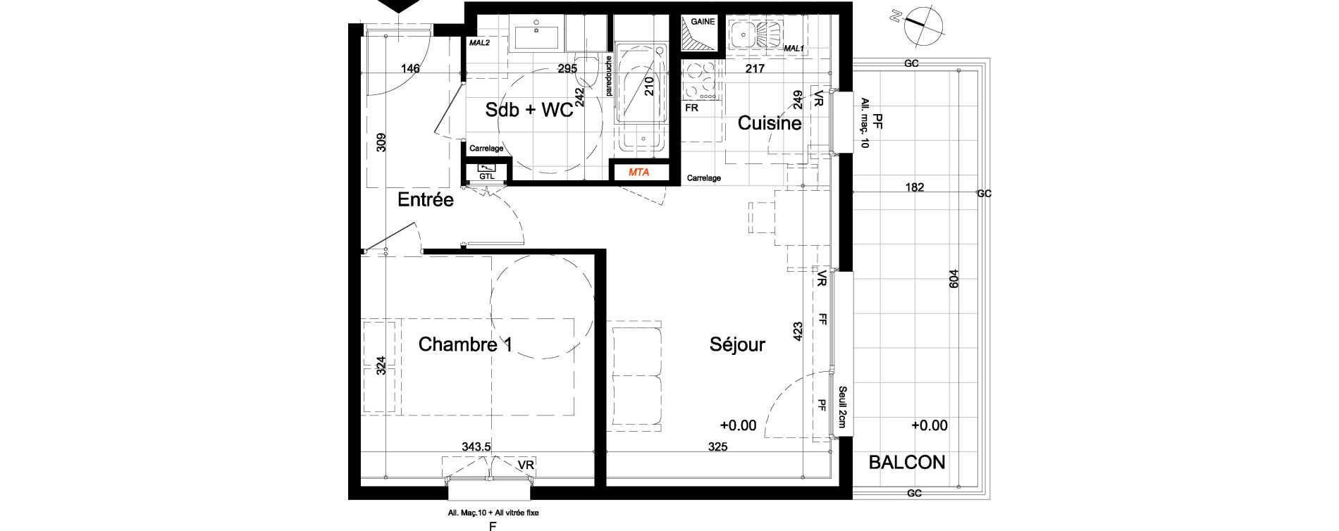 Appartement T2 de 42,30 m2 &agrave; Nancy Rives de meurthe