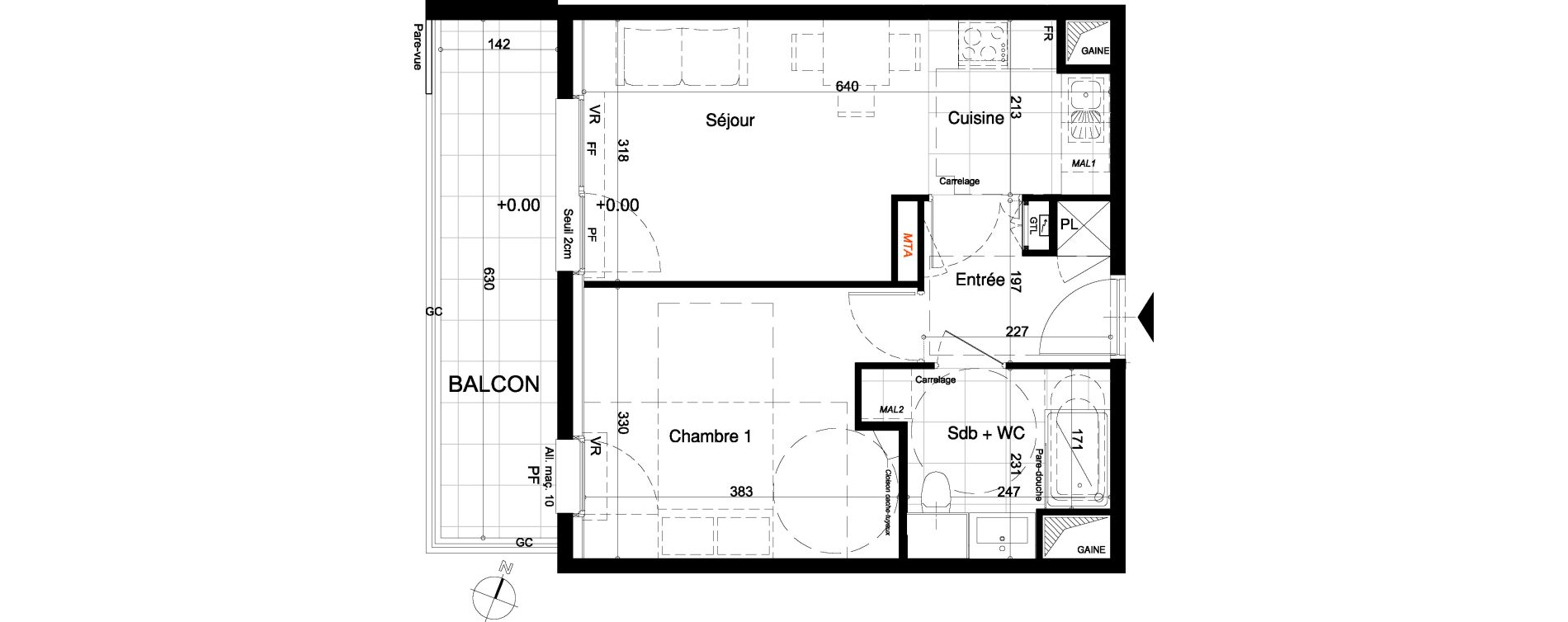 Appartement T2 de 38,91 m2 &agrave; Nancy Rives de meurthe