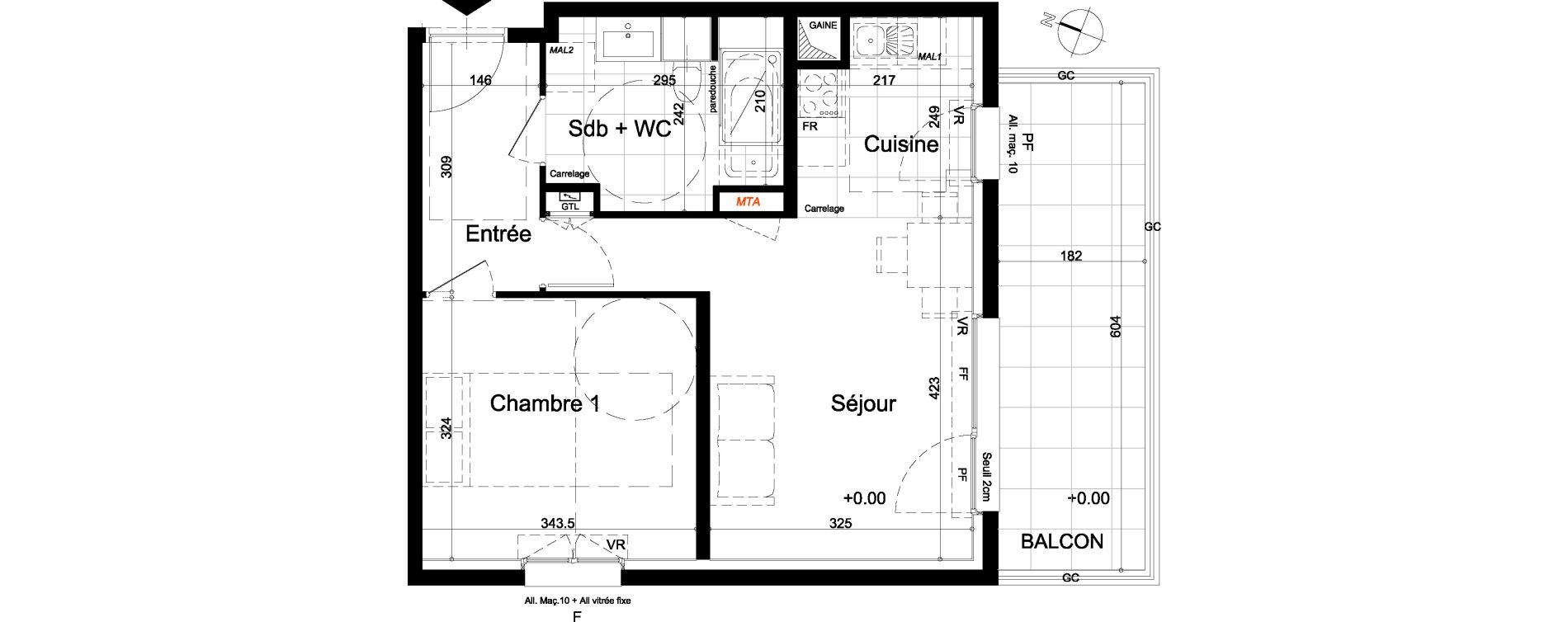 Appartement T2 de 42,30 m2 &agrave; Nancy Rives de meurthe