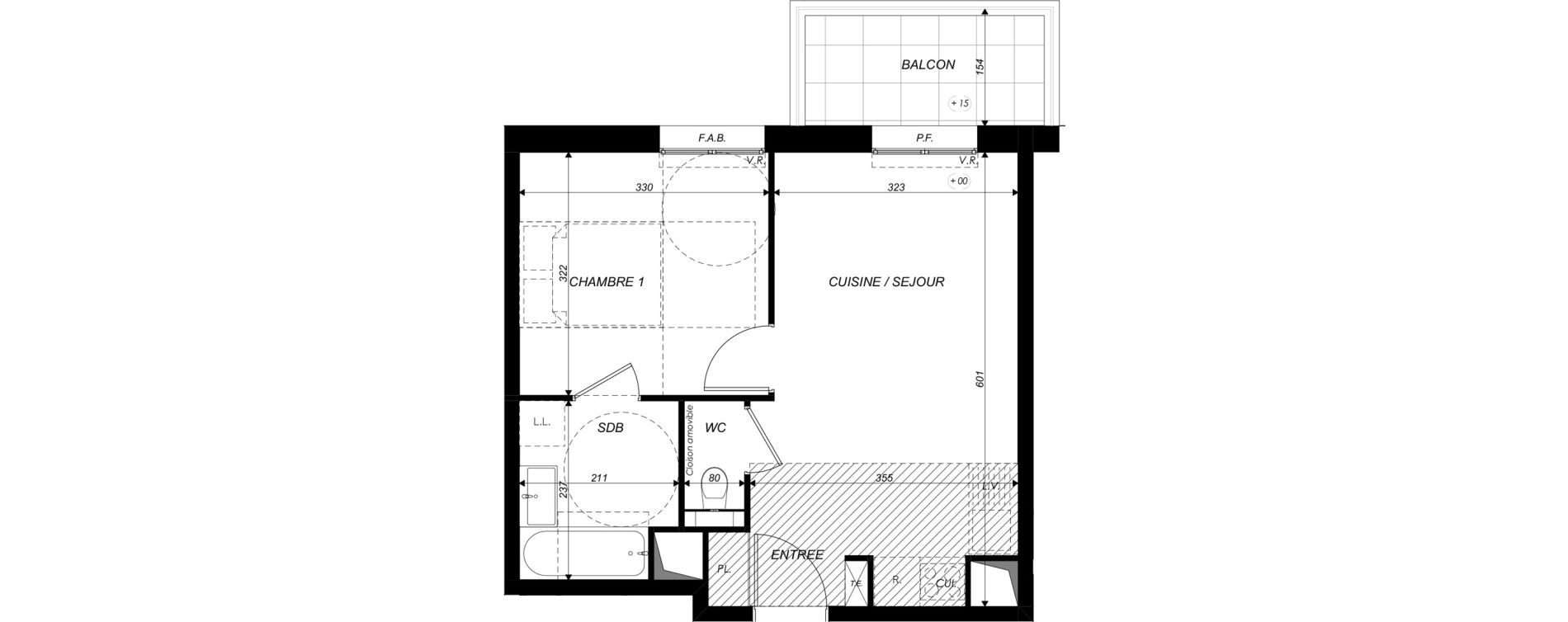 Appartement T2 de 36,60 m2 &agrave; Nancy Rives de meurthe