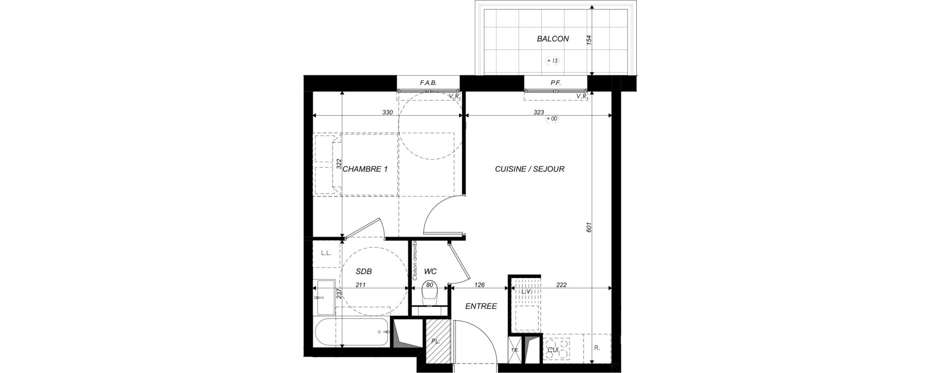 Appartement T2 de 36,66 m2 &agrave; Nancy Rives de meurthe