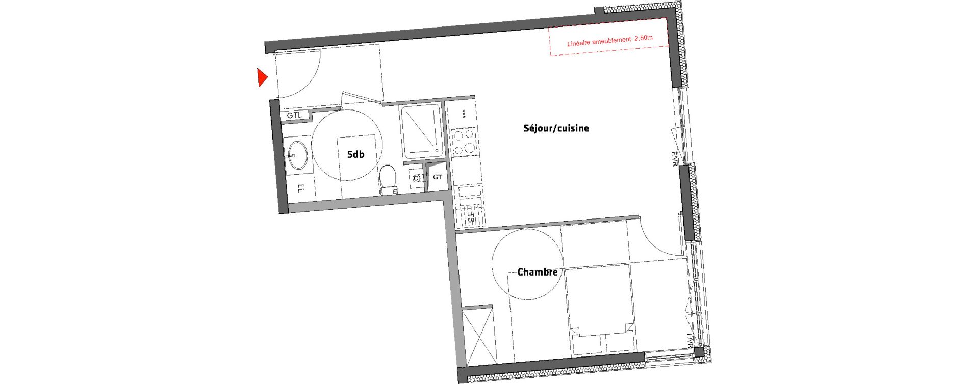 Appartement T2 de 43,70 m2 &agrave; Nancy Scarpone