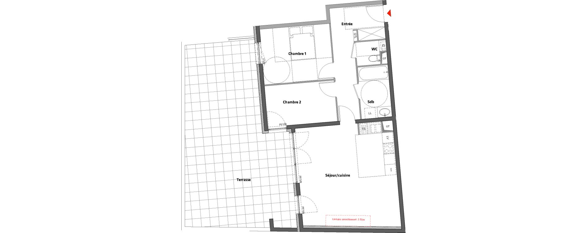 Appartement T3 de 70,40 m2 &agrave; Nancy Scarpone