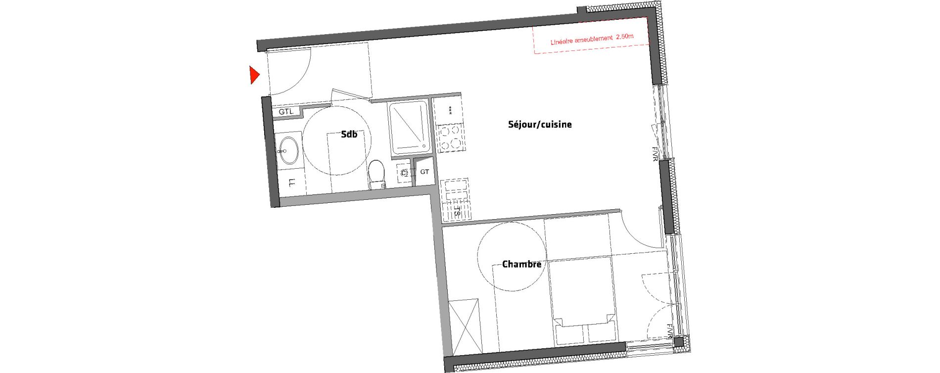 Appartement T2 de 43,80 m2 &agrave; Nancy Scarpone