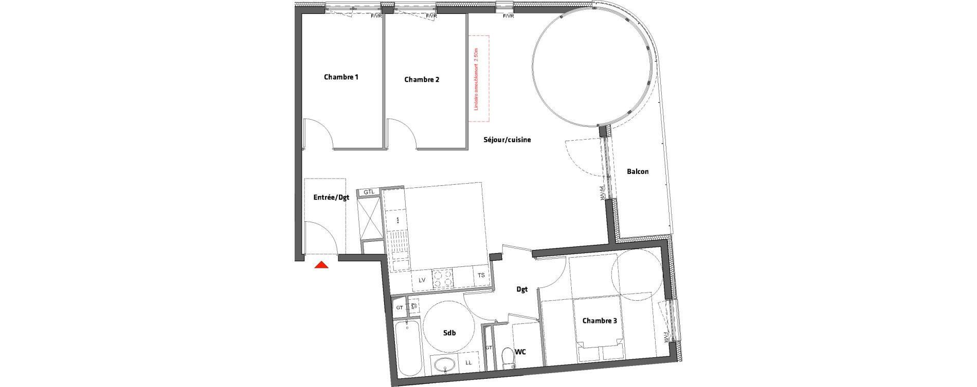 Appartement T4 de 87,70 m2 &agrave; Nancy Scarpone