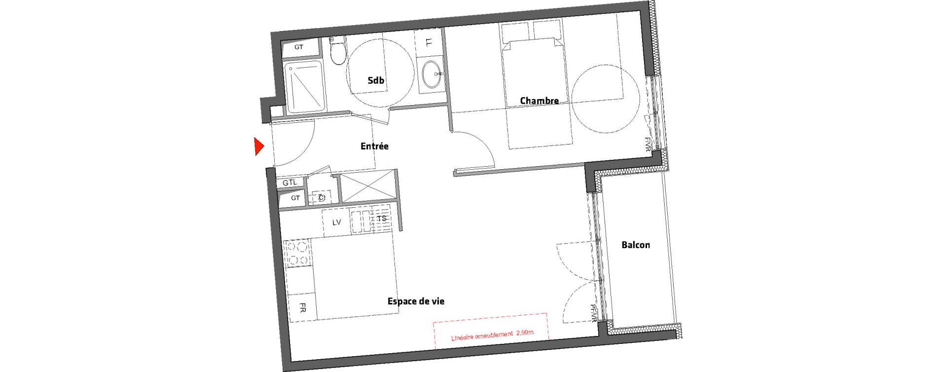 Appartement T2 de 50,40 m2 &agrave; Nancy Scarpone