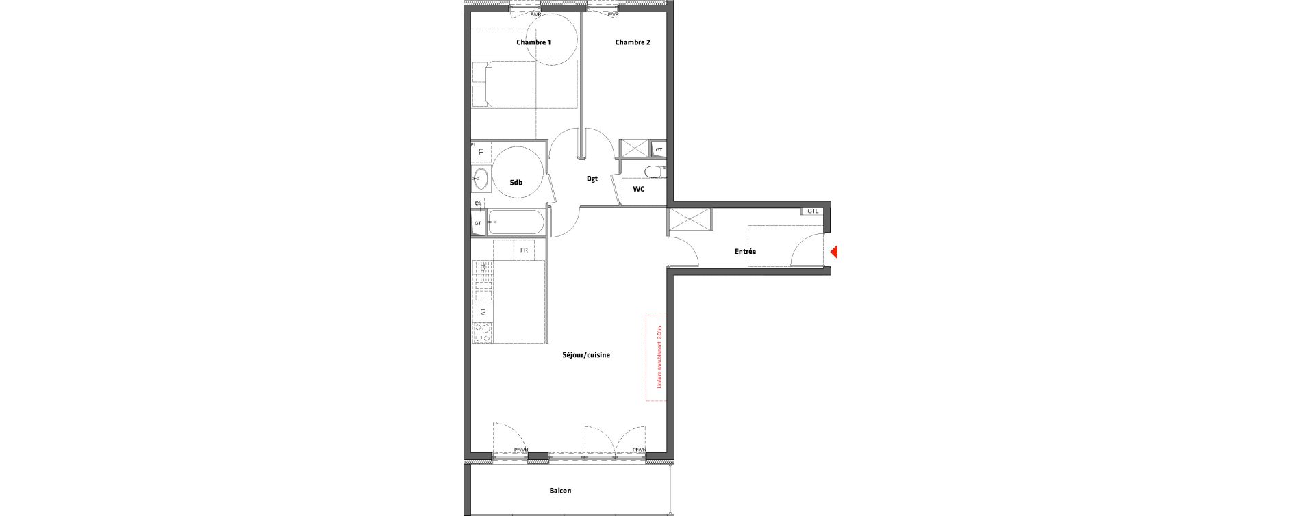 Appartement T3 de 78,50 m2 &agrave; Nancy Scarpone