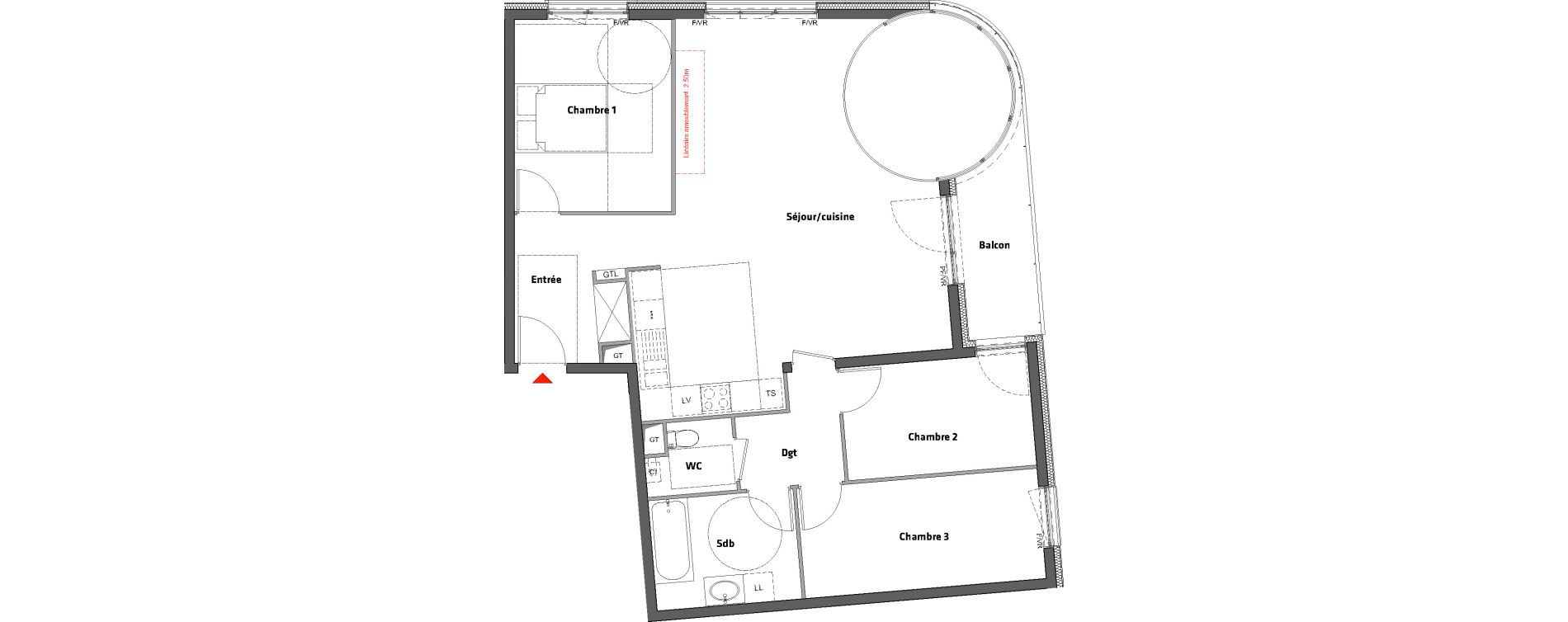 Appartement T4 de 99,40 m2 &agrave; Nancy Scarpone