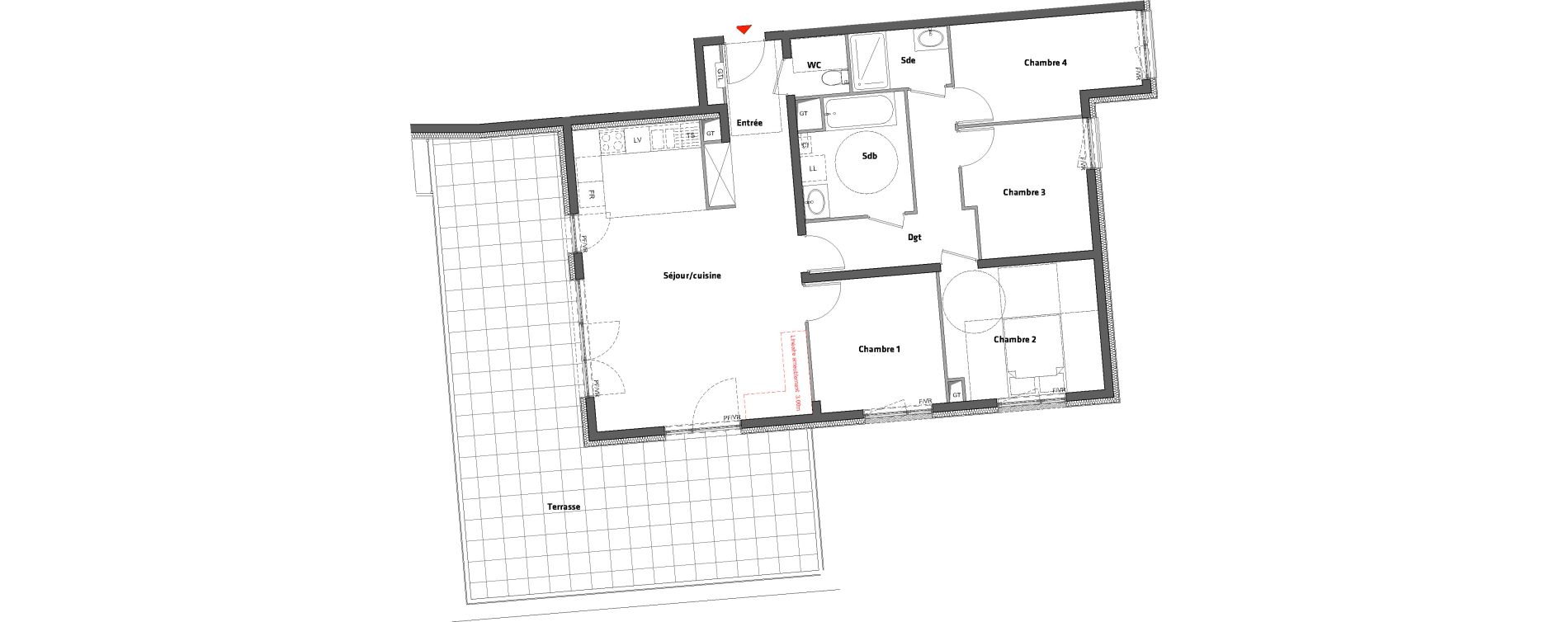 Appartement T5 de 99,50 m2 &agrave; Nancy Scarpone