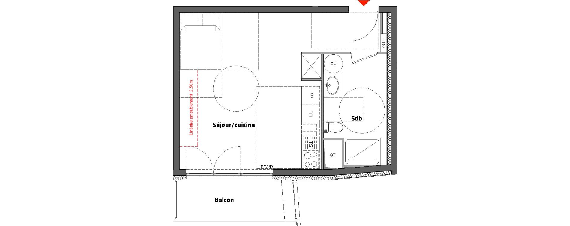 Appartement T1 de 33,50 m2 &agrave; Nancy Scarpone
