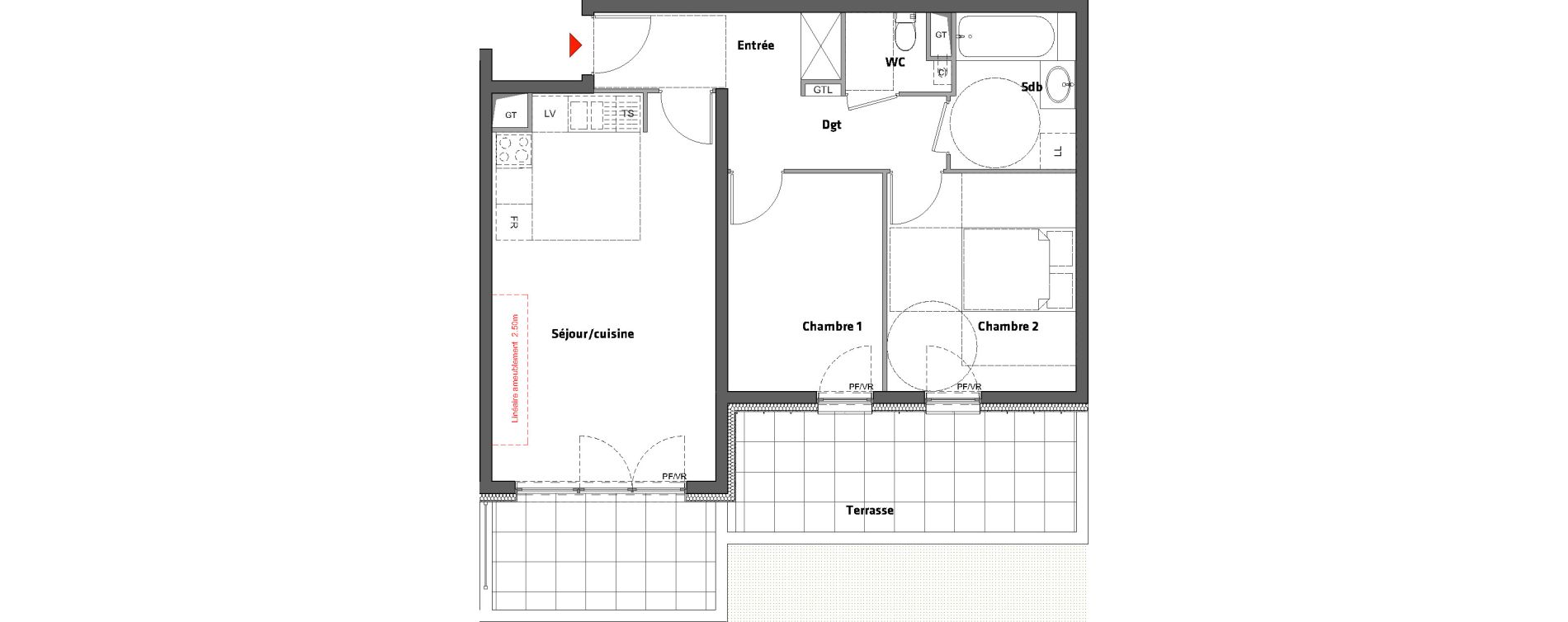 Appartement T3 de 61,40 m2 &agrave; Nancy Scarpone