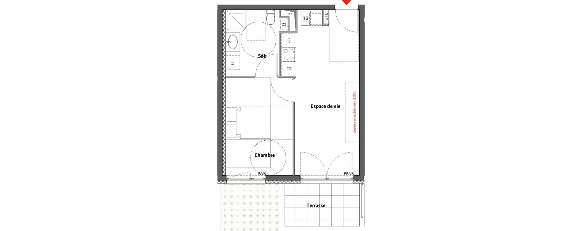 Appartement T2 de 38,20 m2 &agrave; Nancy Scarpone