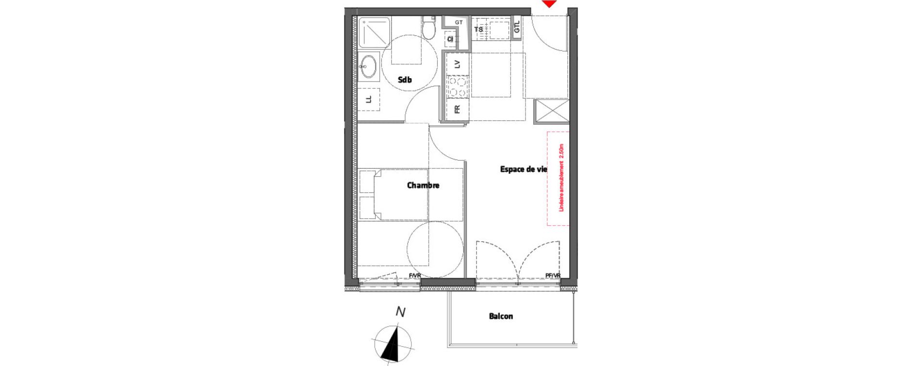 Appartement T2 de 38,00 m2 &agrave; Nancy Scarpone