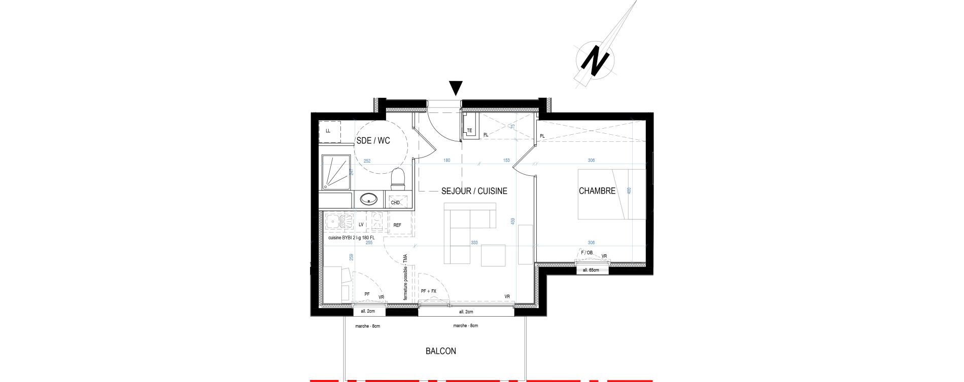 Appartement T2 de 41,74 m2 &agrave; Nancy Le plateau de haye