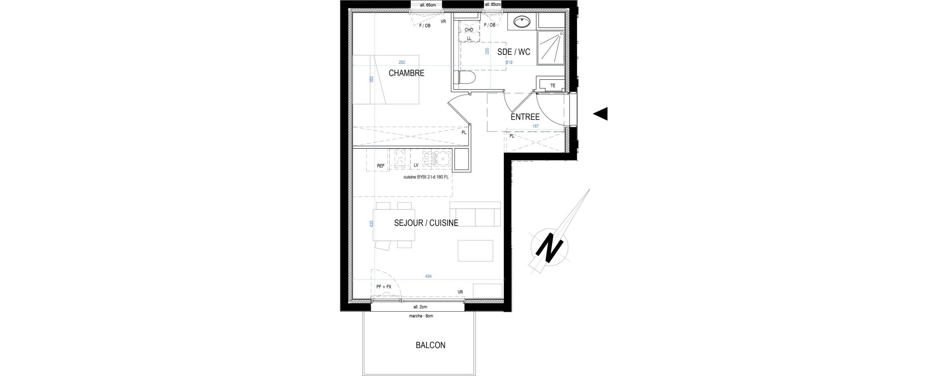 Appartement T2 de 40,55 m2 &agrave; Nancy Le plateau de haye