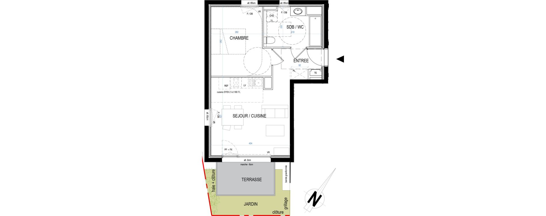 Appartement T2 de 40,42 m2 &agrave; Nancy Le plateau de haye