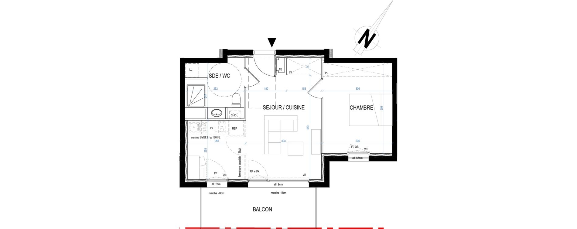 Appartement T2 de 41,74 m2 &agrave; Nancy Le plateau de haye