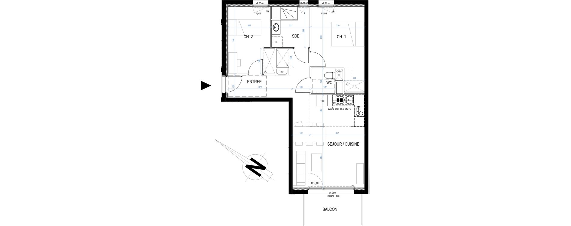 Appartement T3 de 60,72 m2 &agrave; Nancy Le plateau de haye