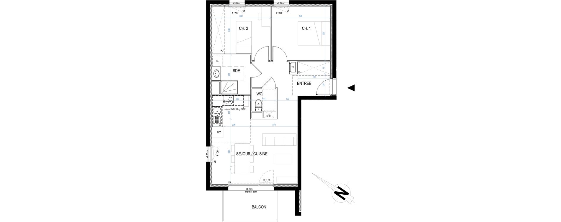 Appartement T3 de 60,29 m2 &agrave; Nancy Le plateau de haye