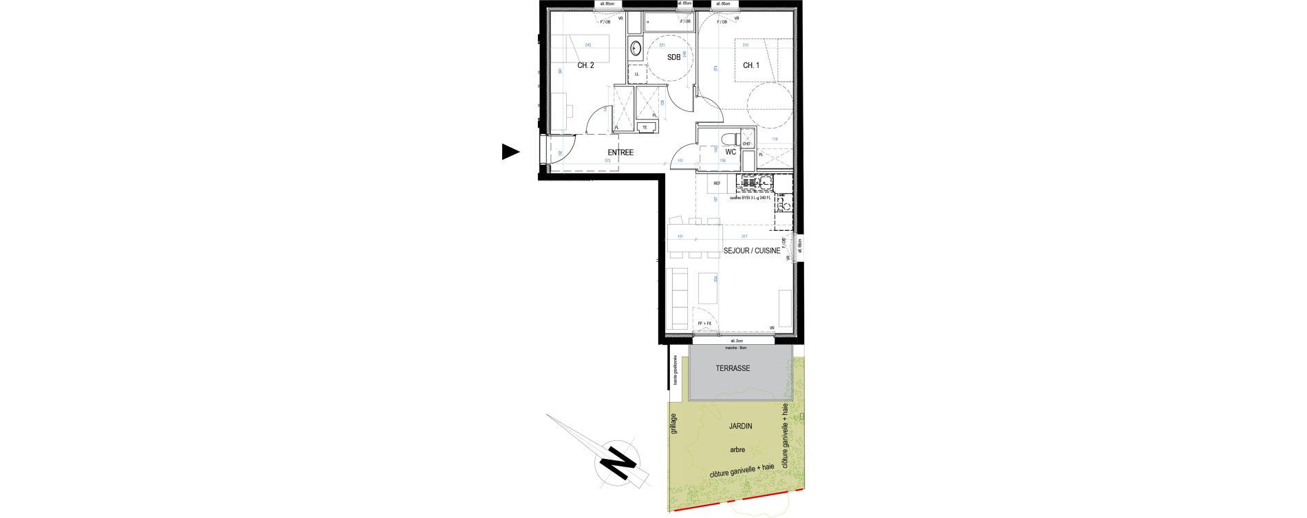 Appartement T3 de 60,70 m2 &agrave; Nancy Le plateau de haye