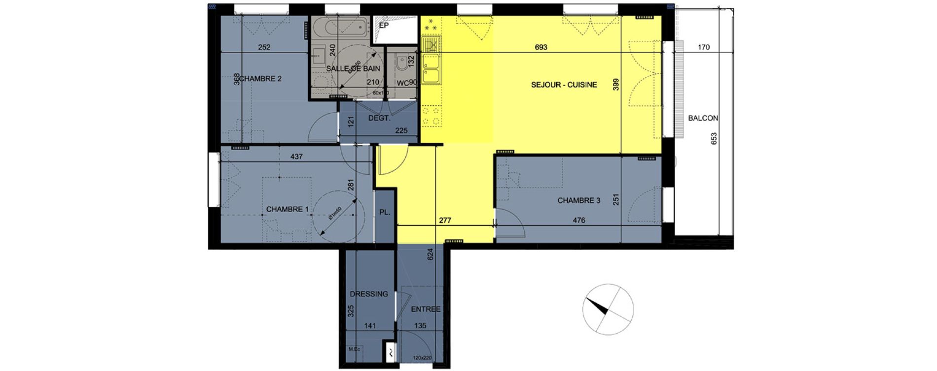 Appartement T4 de 88,50 m2 &agrave; Nancy Grand coeur