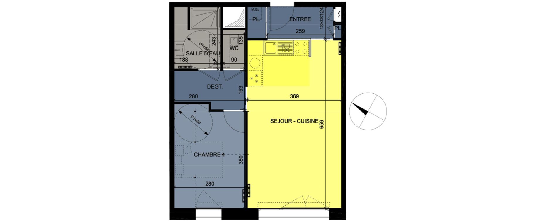 Appartement T2 de 48,99 m2 &agrave; Nancy Grand coeur