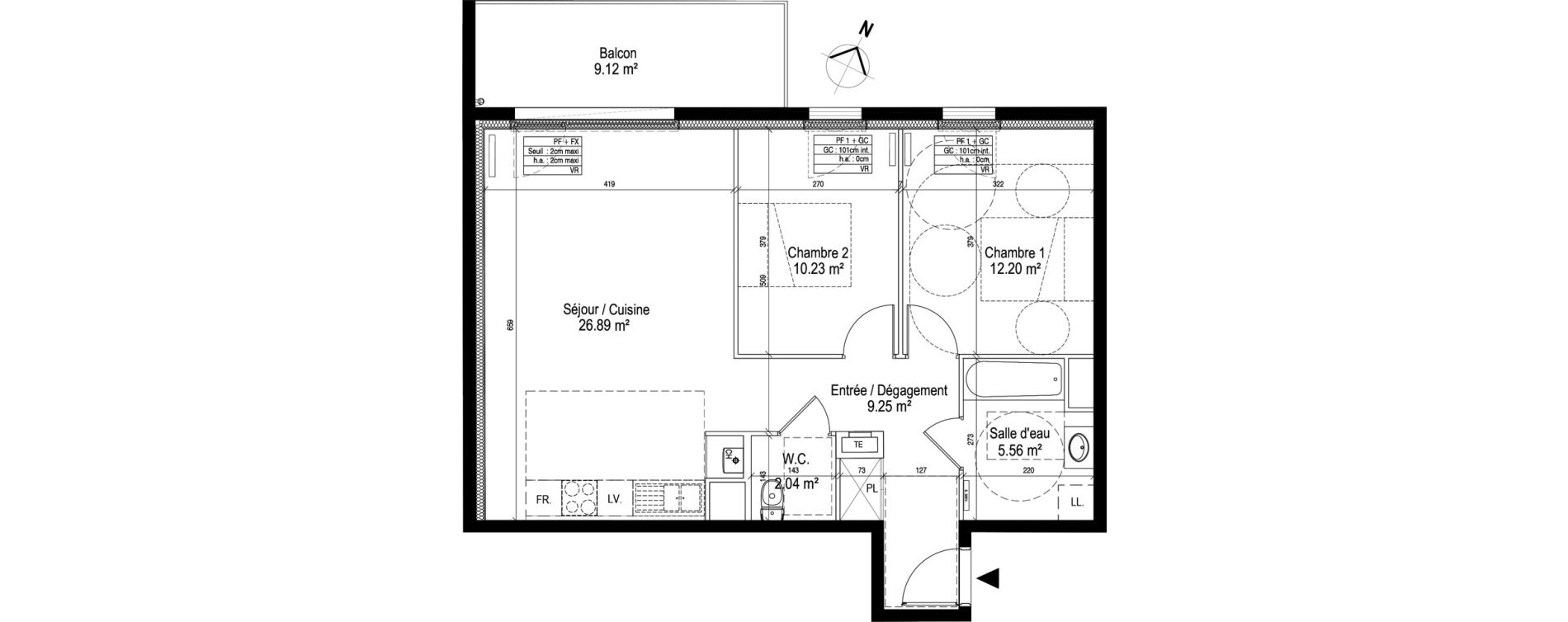 Appartement T3 de 66,17 m2 &agrave; Nancy Le plateau de haye