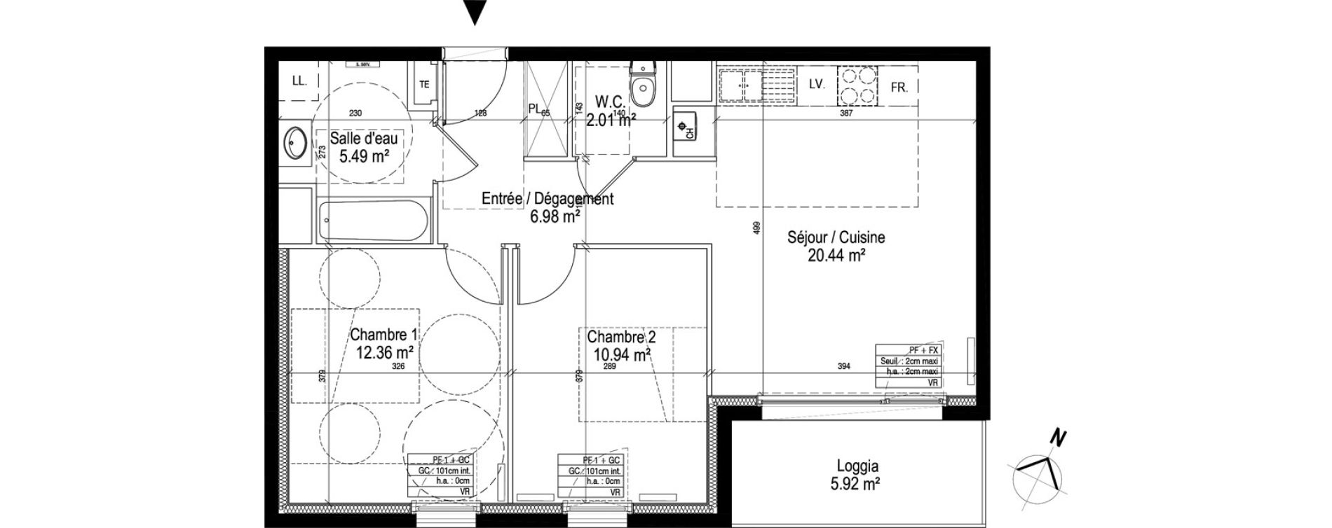 Appartement T3 de 58,22 m2 &agrave; Nancy Le plateau de haye