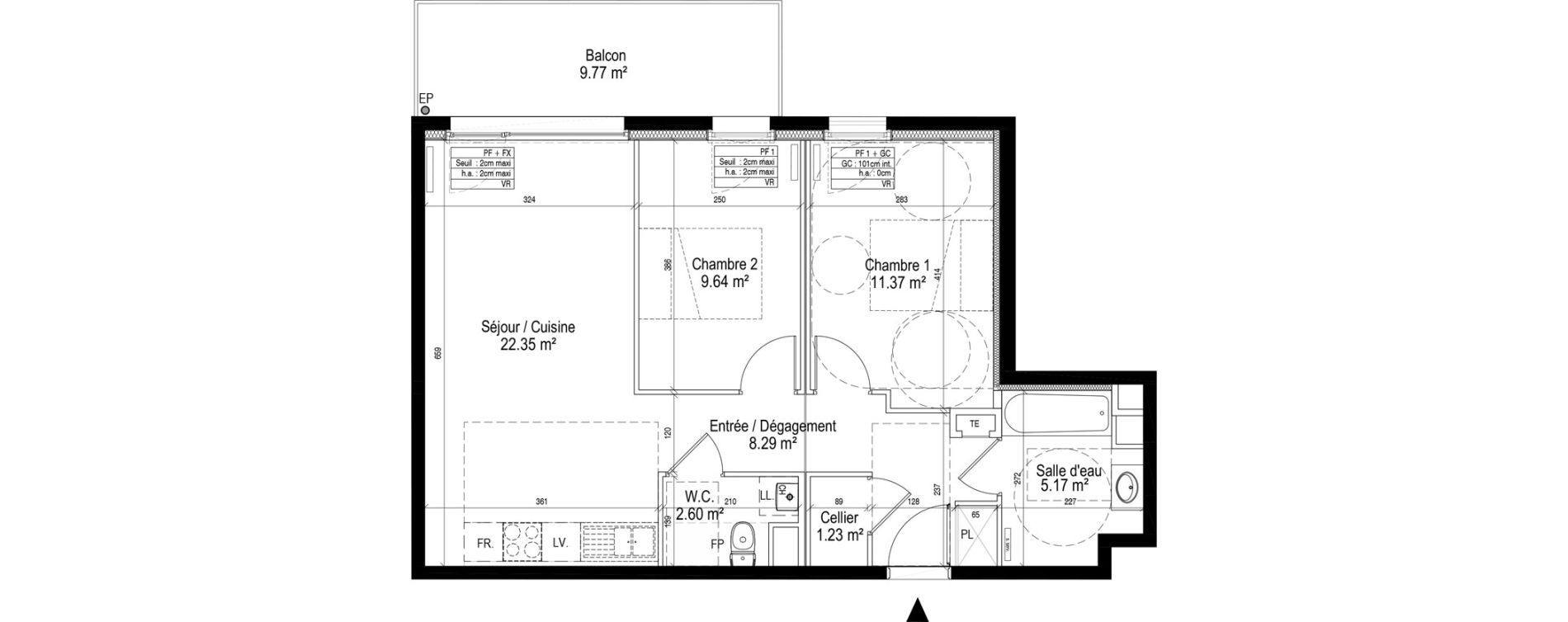 Appartement T3 de 60,65 m2 &agrave; Nancy Le plateau de haye