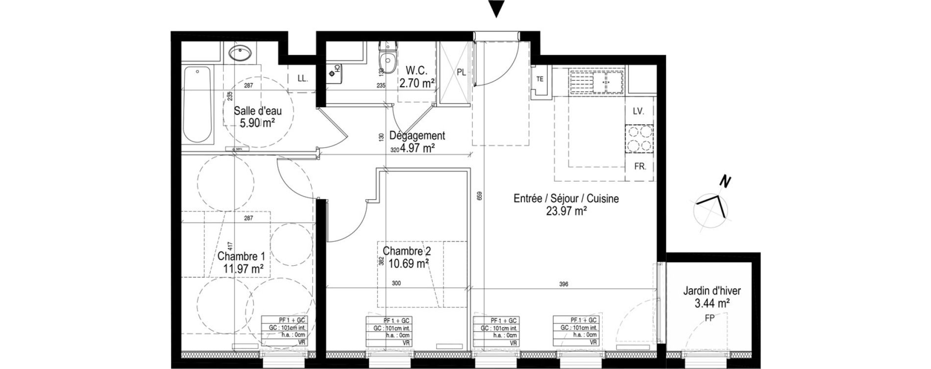 Appartement T3 de 60,20 m2 &agrave; Nancy Le plateau de haye