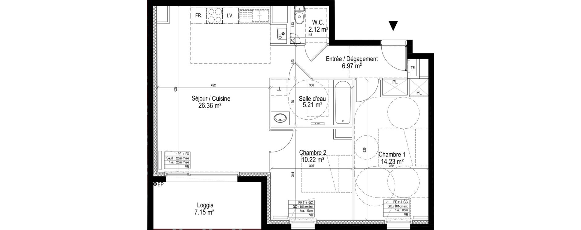 Appartement T3 de 65,11 m2 &agrave; Nancy Le plateau de haye
