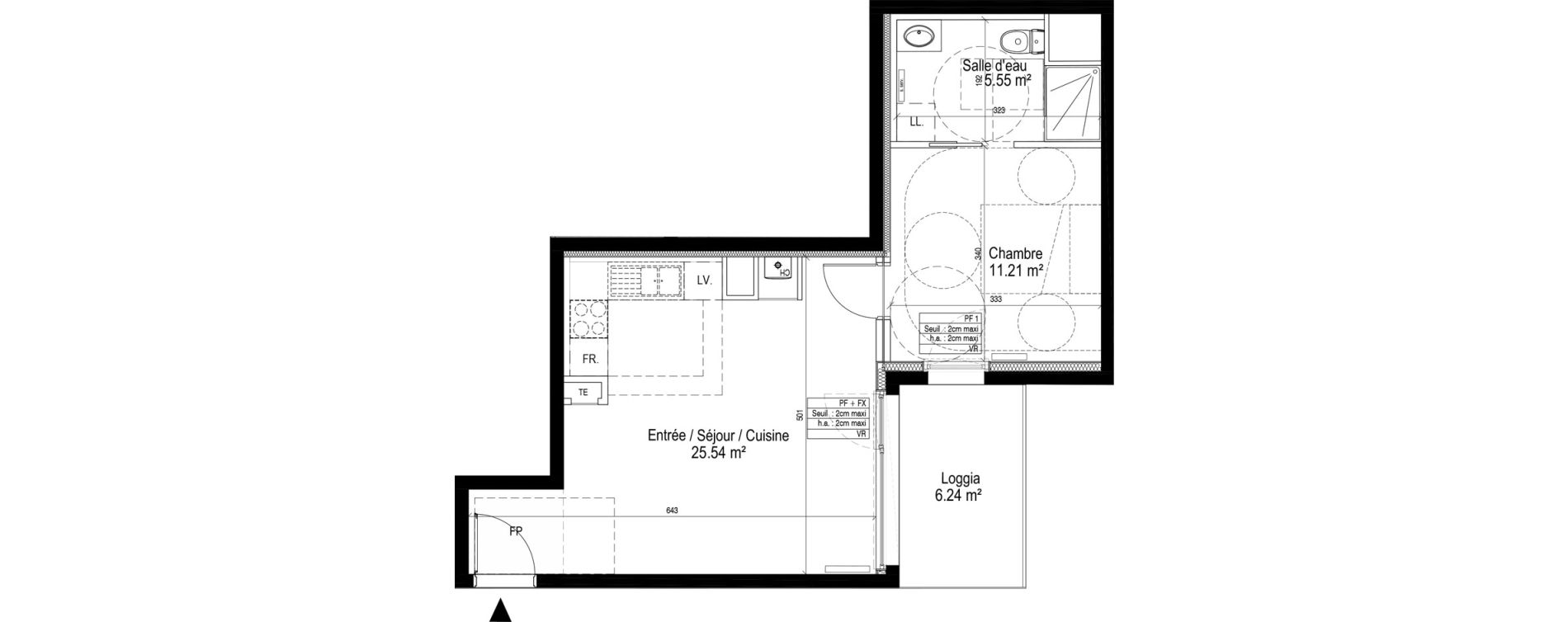 Appartement T2 de 42,30 m2 &agrave; Nancy Le plateau de haye