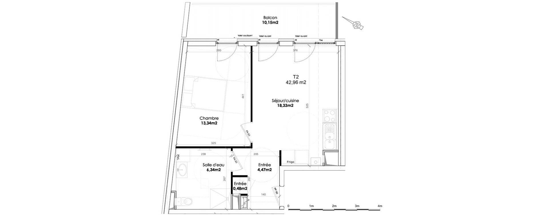 Appartement T2 de 42,00 m2 &agrave; Nancy Rives de meurthe