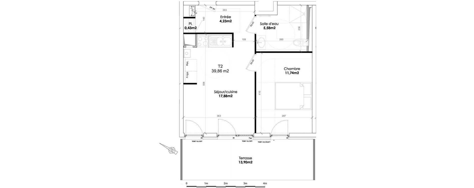 Appartement T2 de 39,00 m2 &agrave; Nancy Rives de meurthe