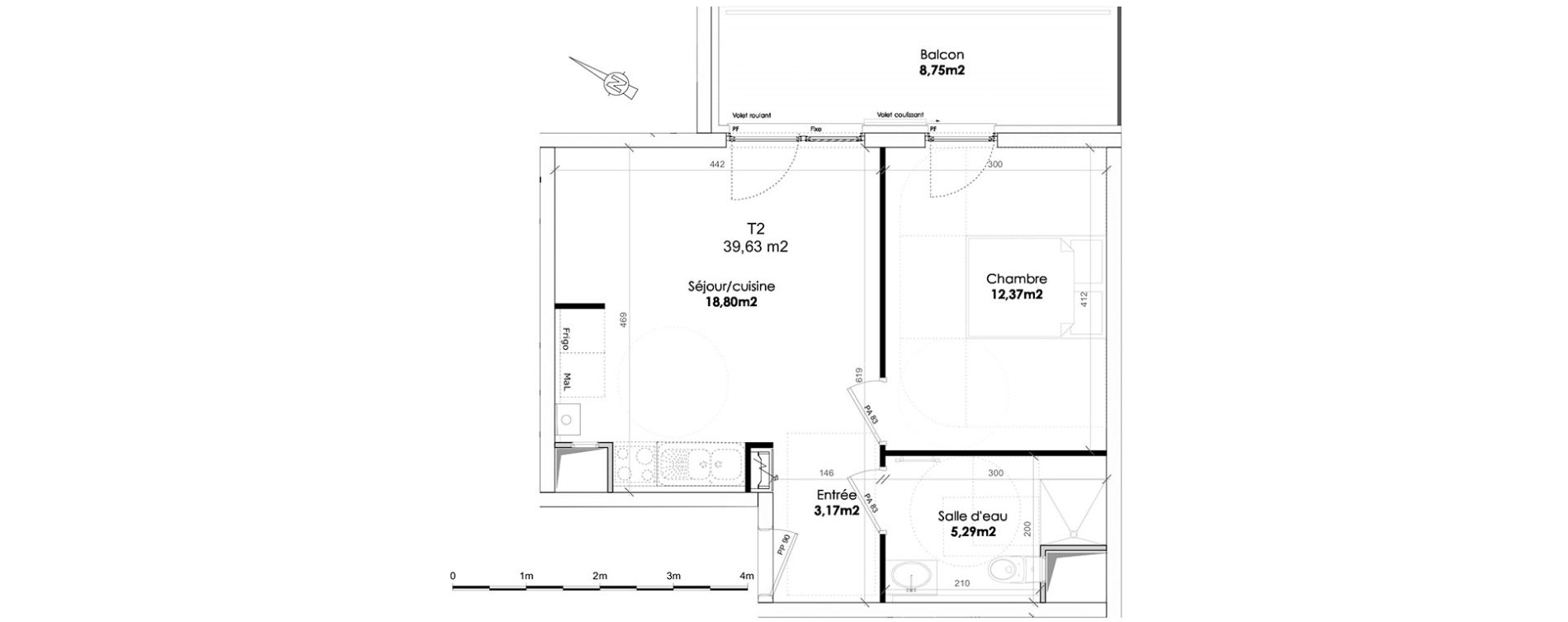 Appartement T2 de 39,00 m2 &agrave; Nancy Rives de meurthe