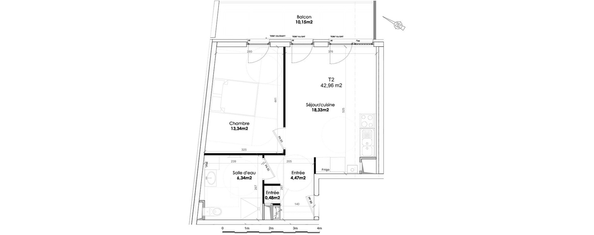 Appartement T2 de 42,00 m2 &agrave; Nancy Rives de meurthe