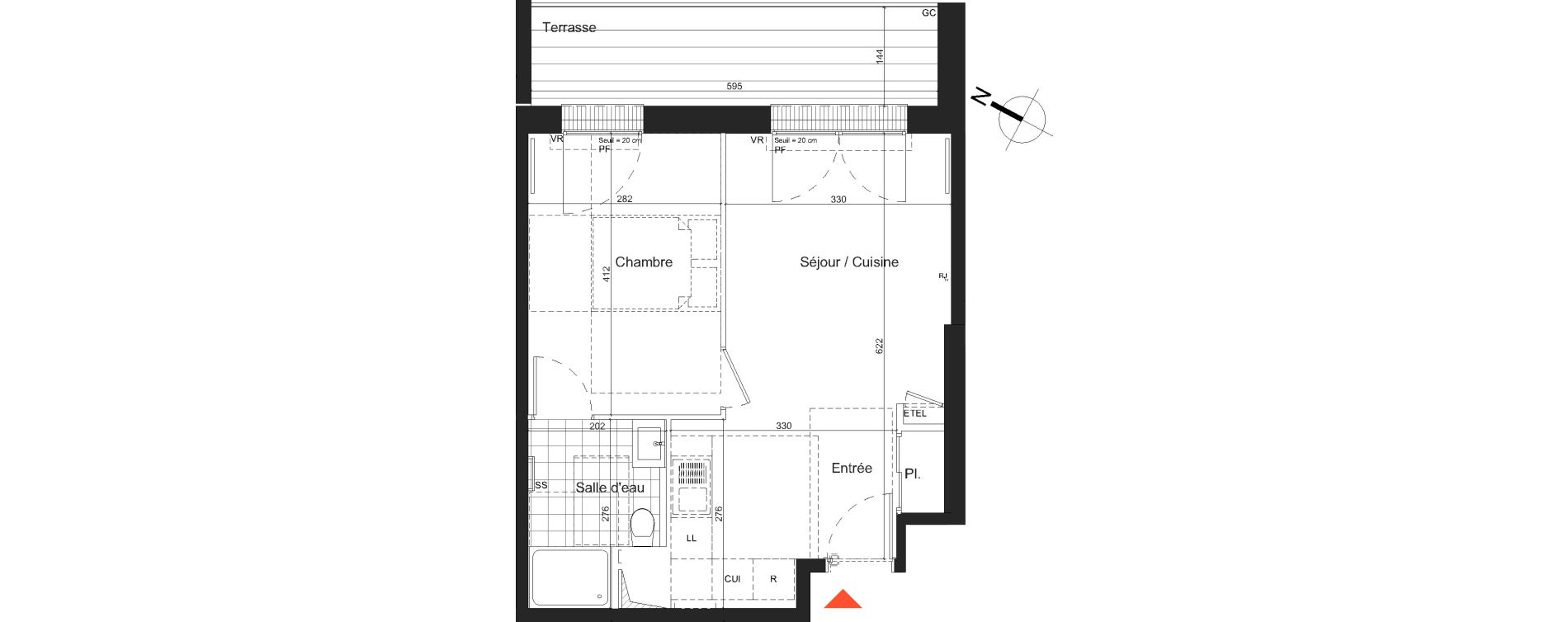 Appartement T2 de 38,80 m2 &agrave; Nancy Grand coeur