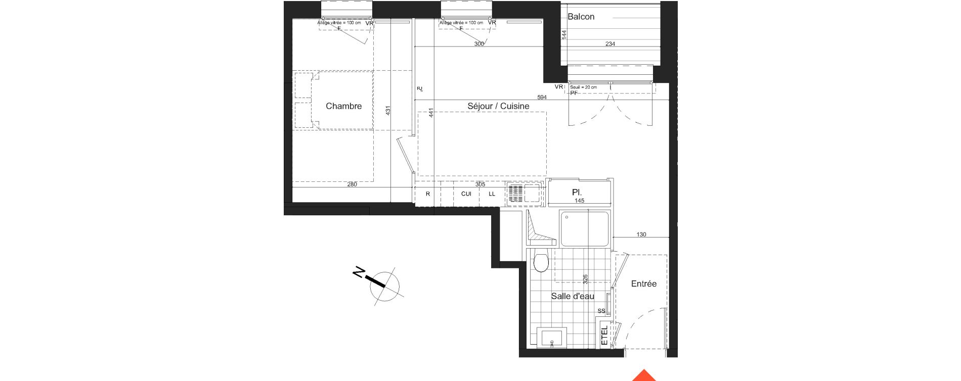 Appartement T2 de 43,41 m2 &agrave; Nancy Grand coeur