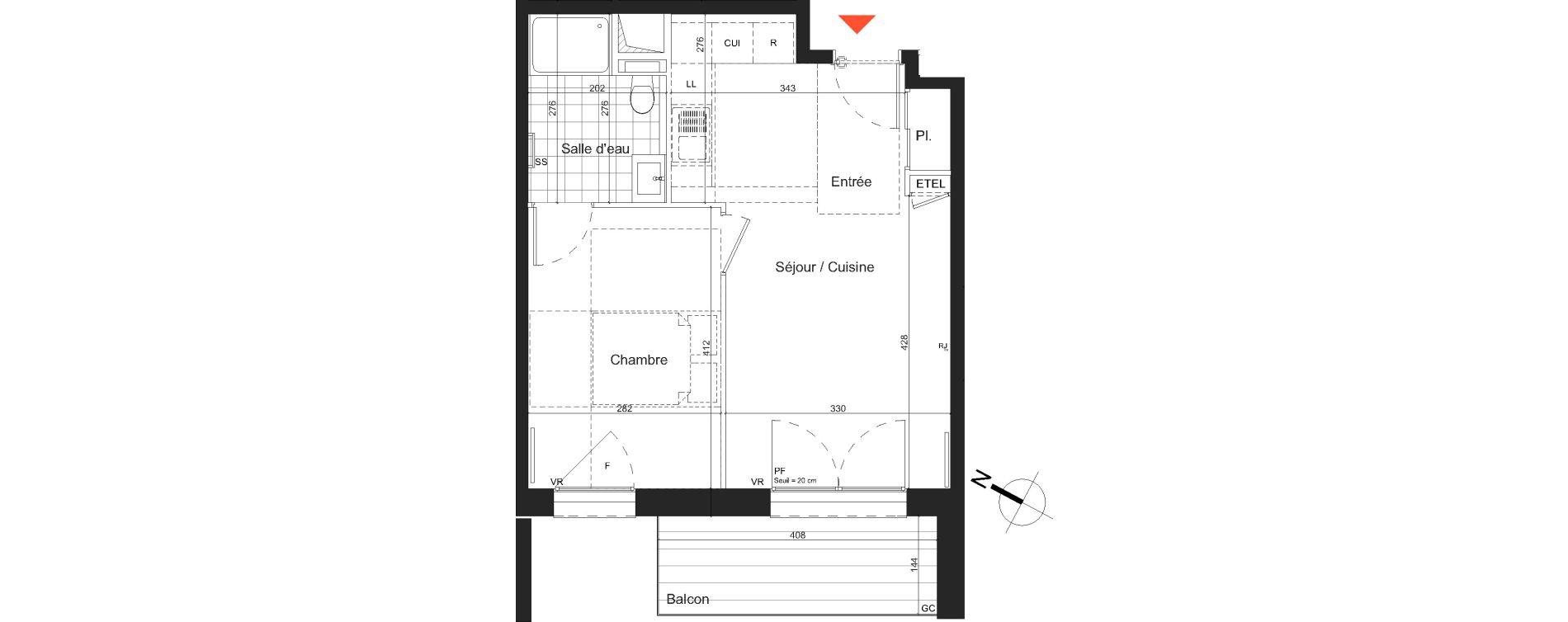 Appartement T2 de 39,39 m2 &agrave; Nancy Grand coeur