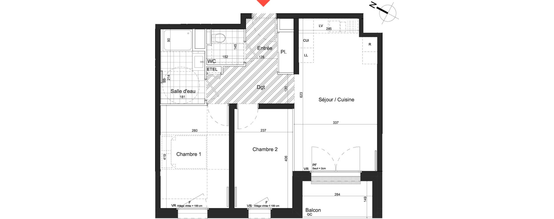 Appartement T3 de 57,04 m2 &agrave; Nancy Grand coeur