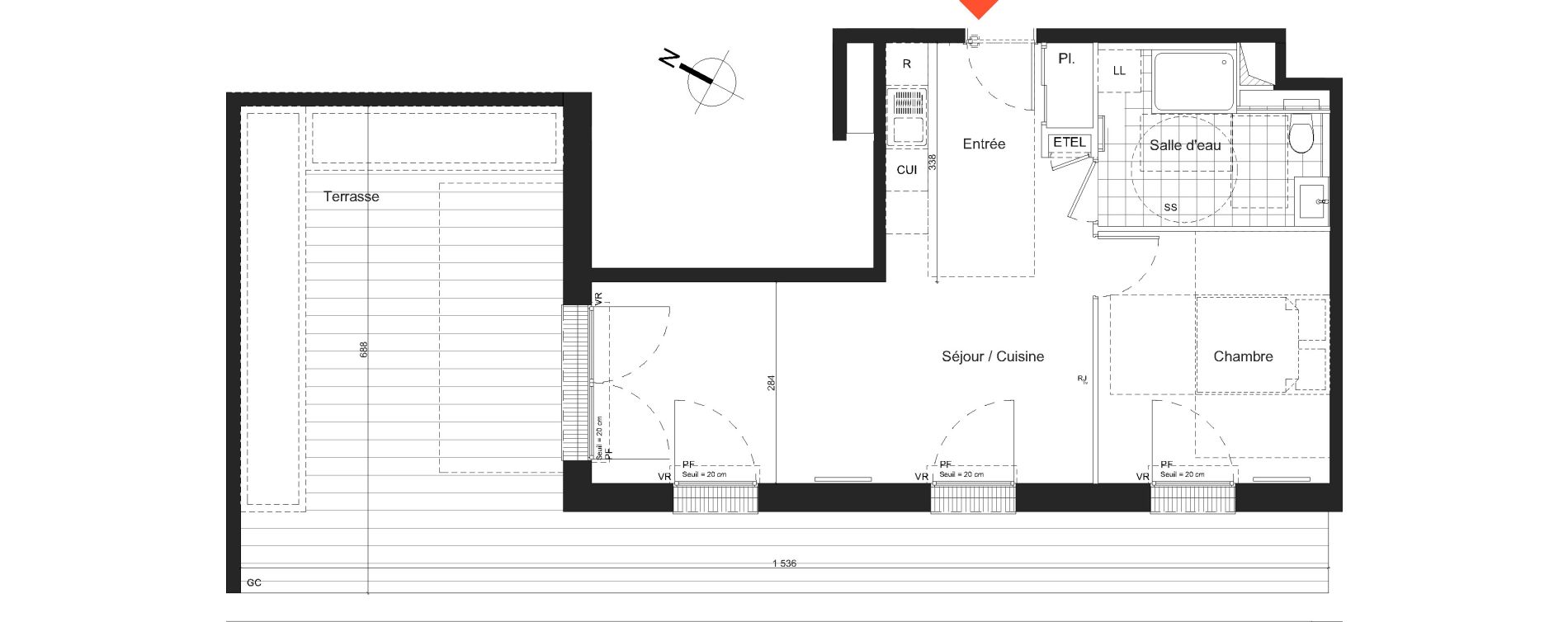 Appartement T2 de 48,57 m2 &agrave; Nancy Grand coeur