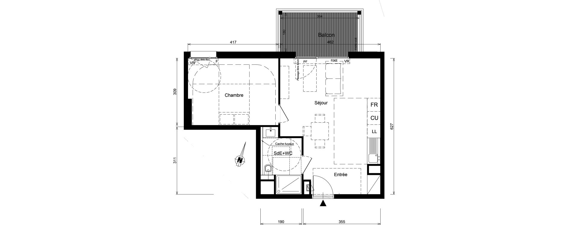Appartement T2 de 43,27 m2 &agrave; Nancy Scarpone